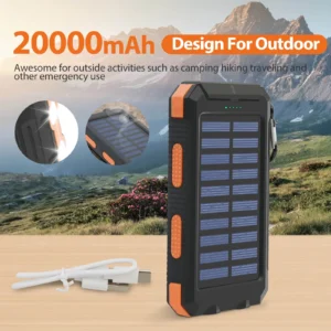 Power Bank Solar Charger 20000mAh Tahan Air